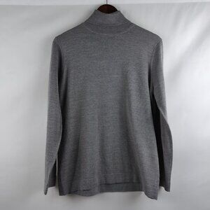 Mantles Women's Gray Turtleneck Supersoft Merino Wool Knit, X-Large